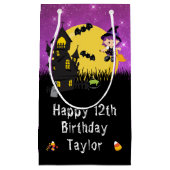 ハッピーバースデーハロウィーンウィッチパープル スモールペーパーバッグ (正面)