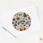 ハッピーバースデーハロウィーンステッカーの日 ラウンドシール (封筒)