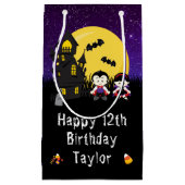 ハッピーバースデーハロウィーンヴァンパイレズパープル スモールペーパーバッグ (正面)