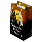 ハッピーバースデーハロウィーン幽霊オレンジ スモールペーパーバッグ (裏面アングル)