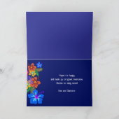 ハッピーバースデーハワイアンハイビスカスフラワーカード 招待状 (内部)