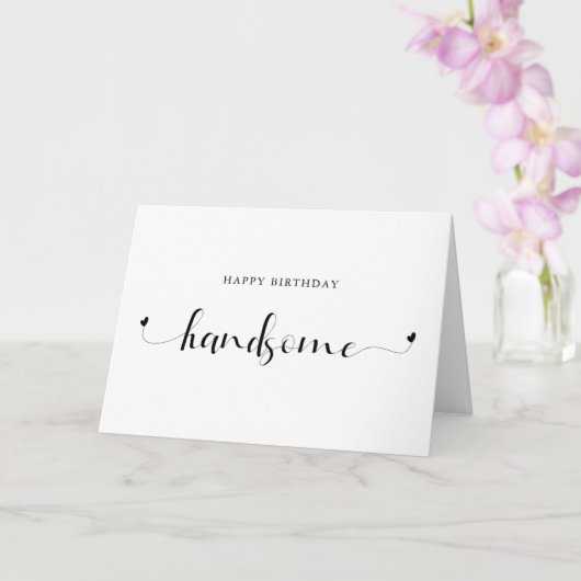 ハッピーバースデーハンサムなロマンチックモダンハート カード (蘭)