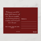 ハッピーバースデーハンサムマルーン誕生日 ポストカード (裏面)