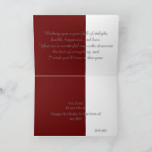 ハッピーバースデーハンサムマルーン&ホワイト誕生日 カード (内部)