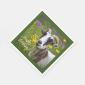 ハッピーバースデーハンサム山羊 スタンダードランチョンナプキン (角)