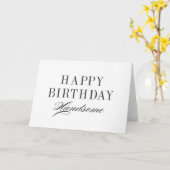 ハッピーバースデーハンサム白黒カード カード (黄色い花)