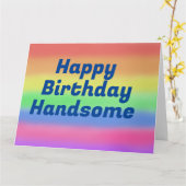 ハッピーバースデーハンサム虹カード カード (黄色い花)