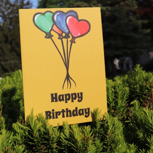 ハッピーバースデーハートバルーン誕生日パーティー カード