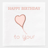 ハッピーバースデーハートバルーン 箔ナプキン (正面)