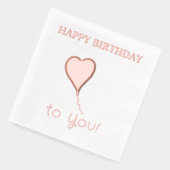 ハッピーバースデーハートバルーン 箔ナプキン (左)