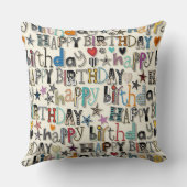 ハッピーバースデーハート星 クッション (裏面)