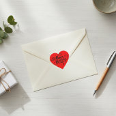 ハッピーバースデーハート赤ステッカー ハートシール