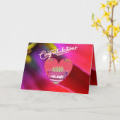 ハッピーバースデーハート カード (黄色い花)