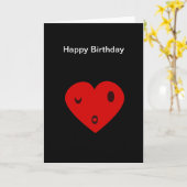ハッピーバースデーハート カード (黄色い花)