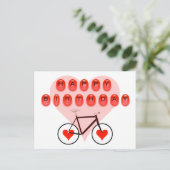 ハッピーバースデーバイクとハート ポストカード (スタンド正面)