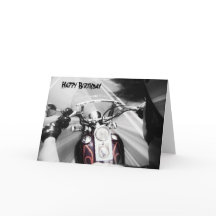 ハッピーバースデーバイクもしくは自転車に乗る人カード