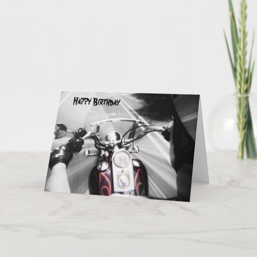 ハッピーバースデーバイクもしくは自転車に乗る人カード カード (正面)