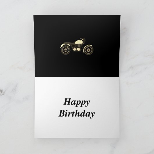 ハッピーバースデーバイクカパーソナライズされたード カード (内部)