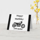 ハッピーバースデーバイクパーソナライズされたカード カード (黄色い花)