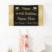 ハッピーバースデーバカスタマイズーナー、任意の年、色 横断幕 (インサイチュ)