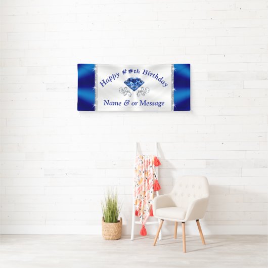 ハッピーバースデーバカスタムナー。任意の年又は大事な行事 横断幕 (インサイチュ)