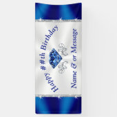 ハッピーバースデーバカスタムナー。任意の年又は大事な行事 横断幕 (縦)