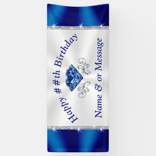 ハッピーバースデーバカスタムナー。任意の年又は大事な行事 横断幕 (縦)