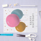 ハッピーバースデーバカラフルルーン金ゴールド紙吹雪 薄葉紙 (クラフト)