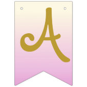 ハッピーバースデーバグラデーションナーベージュピンク バンティングフラッグ (第3の旗)