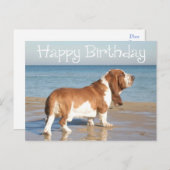 ハッピーバースデーバセットハウンドパピードグポストカード ポストカード (正面/裏面)