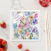 ハッピーバースデーバタフライガーデンパーティー スタンダードランチョンナプキン (インサイチュ)