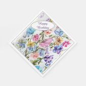 ハッピーバースデーバタフライガーデンパーティー スタンダードランチョンナプキン (角)