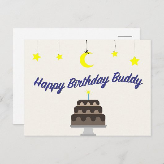 ハッピーバースデーバディ葉書byシャヒクマ ポストカード (正面/裏面)