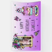 ハッピーバースデーバナパーソナライズされたユニコーン 横断幕 (縦)