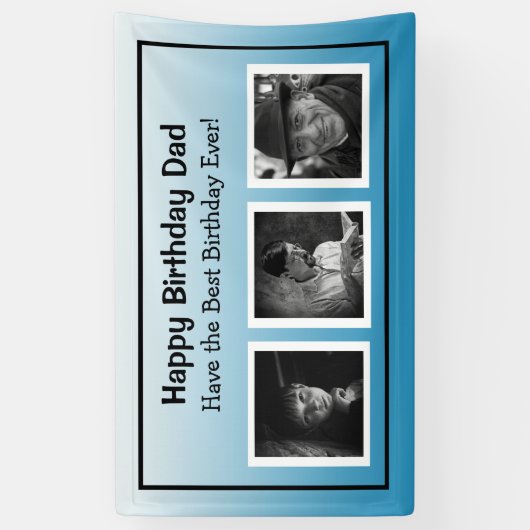 ハッピーバースデーバナーとフォトエイジの進行 横断幕 (縦)