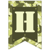 ハッピーバースデーバナーの緑迷彩柄 バンティングフラッグ (第2の旗)