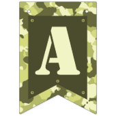 ハッピーバースデーバナーの緑迷彩柄 バンティングフラッグ (第3の旗)