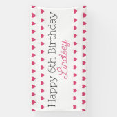 ハッピーバースデーバナーパーティーハート 横断幕 (縦)