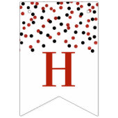 ハッピーバースデーバナーレッドブラック紙吹雪 バンティングフラッグ (第2の旗)