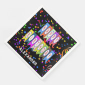 ハッピーバースデーバナー紙吹雪ブラックネームパーティー (コーナー)