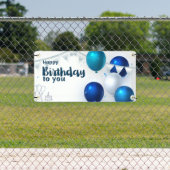 ハッピーバースデーバナー、ネイビーブルー 横断幕 (インサイチュ)