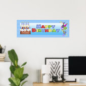 ハッピーバースデーバナー ポスター (ホームオフィス)