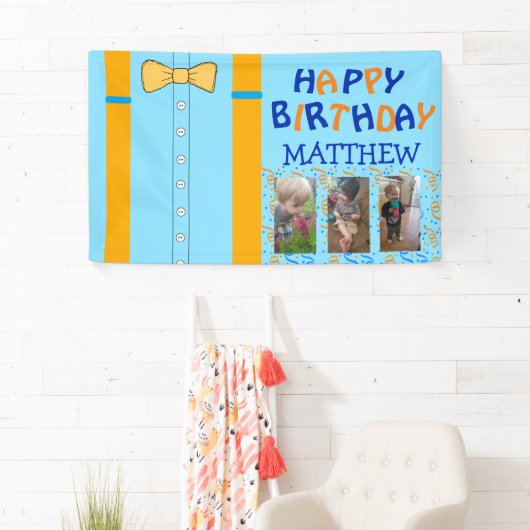 ハッピーバースデーバナー、少年の誕生日 横断幕 (インサイチュ)