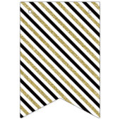 ハッピーバースデーバナー(黒と金ゴールド) バンティングフラッグ (第1の旗)