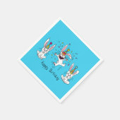 ハッピーバースデーバニーナプキンス スタンダードカクテルナプキン (角)