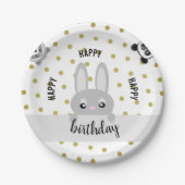 ハッピーバースデーバニー ペーパープレート (正面)