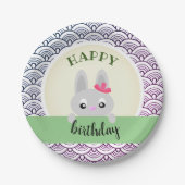 ハッピーバースデーバニー（動物）、ドードル ペーパープレート (正面)