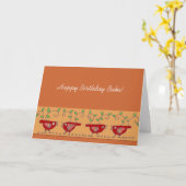 ハッピーバースデーババウクライナバーディ カード (黄色い花)