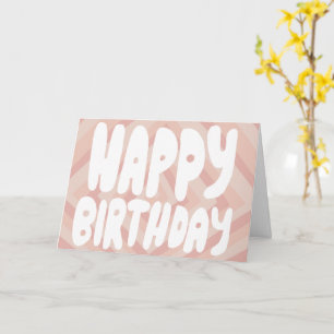 ハッピーバースデーバブル文字ピンクカスタム色Bday カード