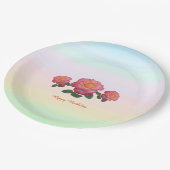 ハッピーバースデーバラ花 ペーパープレート (アングル)